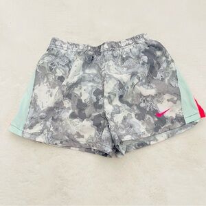 Nike Girls Marble Gray and Pink Athletic Shorts